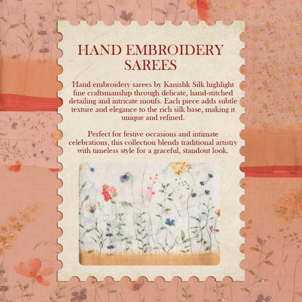 Hand-Embroidered Silk Sarees - Kanishk Silk