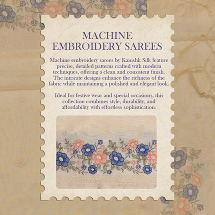 Machine-Embroidered Silk Sarees - Kanishk Silk