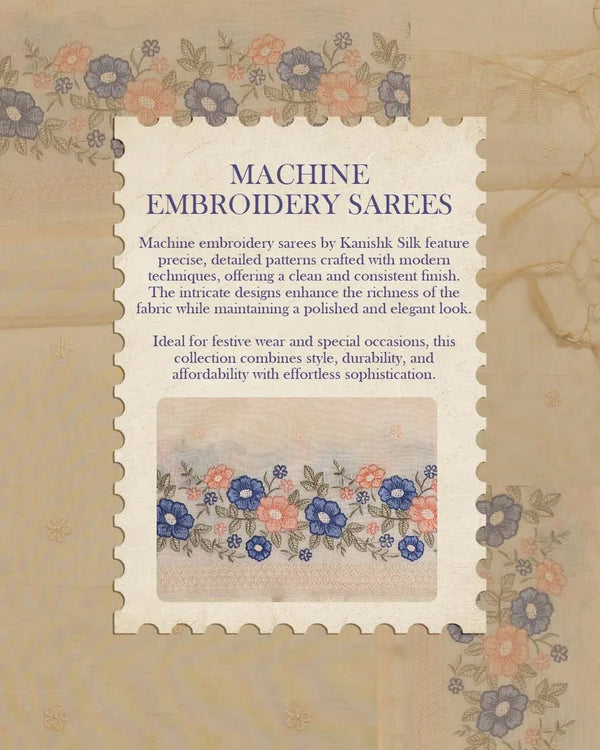 Machine-Embroidered Silk Sarees