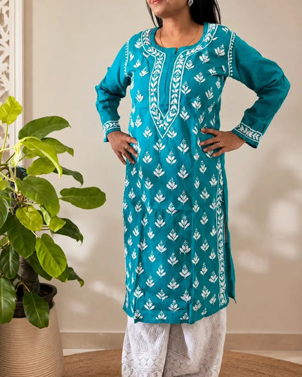 Handcrafted Cotton Chikankari Kurti