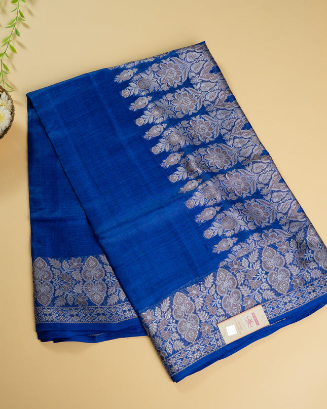 Pure Kosa Silk Plain Saree with Border with Blouse (Silk Mark Certified)