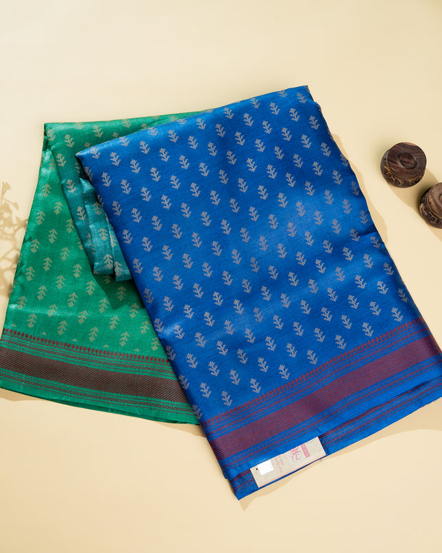 Double Shade Pure Kosa Silk Saree with Booti Print with Blouse (Silk Mark Certified)