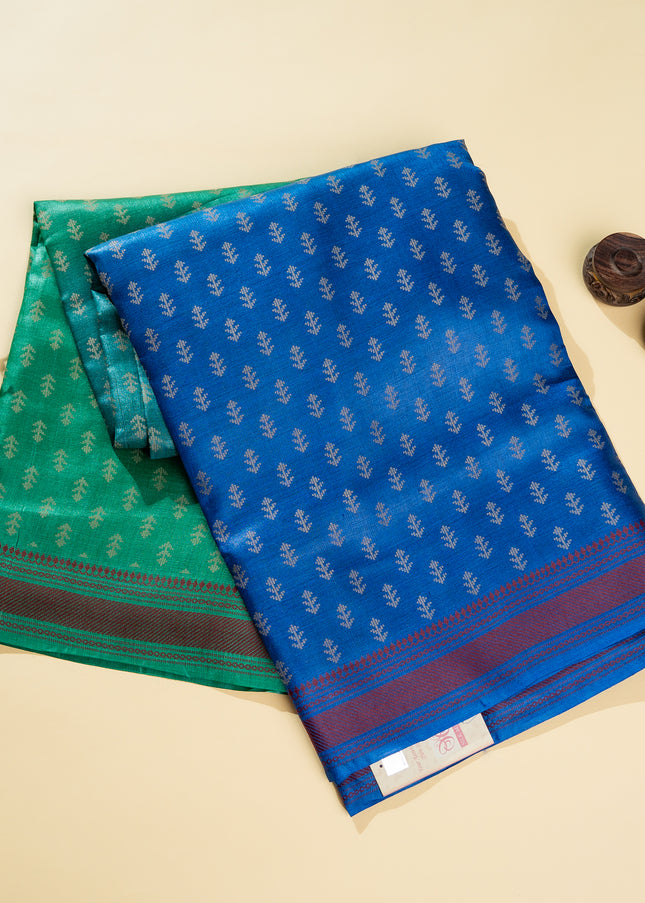 Pure Kosa Silk Saree with Booti Print with Blouse (Silk Mark Certified)