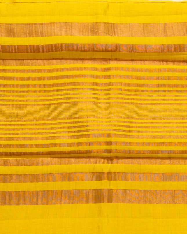 Yellow Mix Kosa Silk Saree with Traditional Elephant Motif Border with blouse