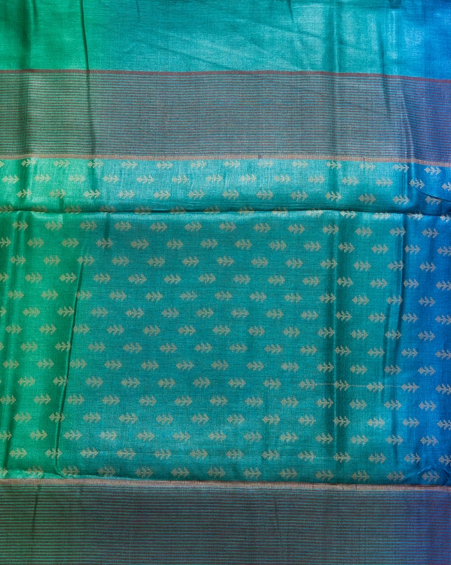 Double Shade Pure Kosa Silk Saree with Booti Print with Blouse (Silk Mark Certified)