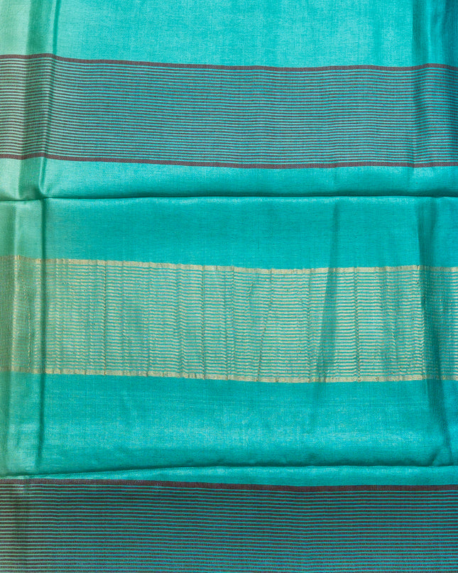 Three Shaded Teal Kosa Silk Saree with Tiny Buti Motifs with Blouse (Silk Mark Provided)
