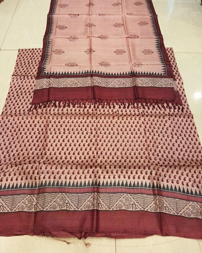 Pure Kosa Silk Printed Kurti & Dupatta Set | Premium Ethnic Dress Material