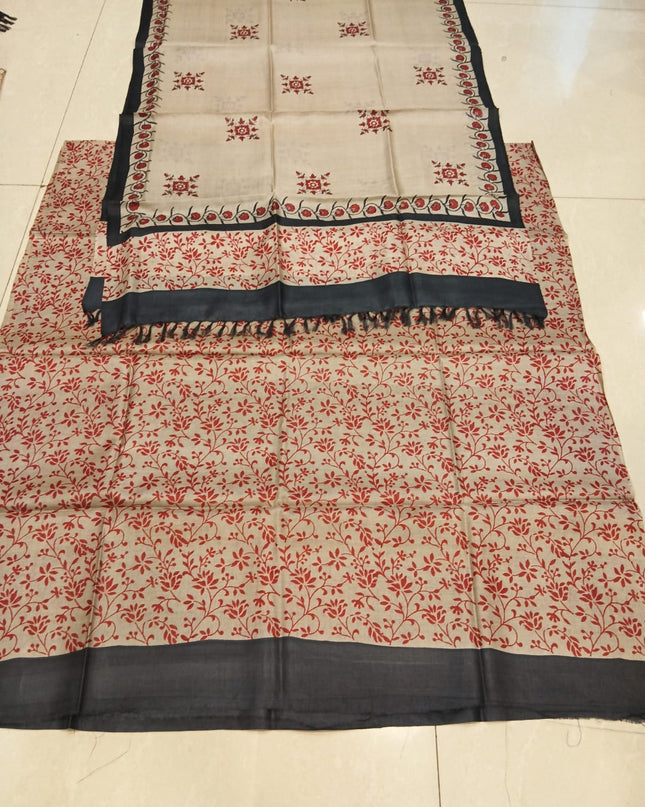 Pure Kosa Silk Printed Kurti & Dupatta Set | Premium Ethnic Dress Material