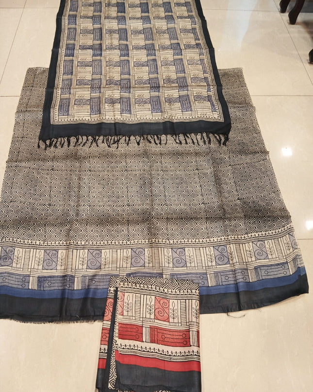 Pure Kosa Silk Printed Kurti & Dupatta Set | Premium Ethnic Dress Material