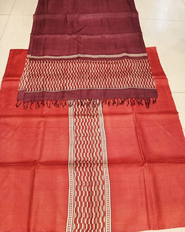 Pure Kosa Silk Printed Kurti & Dupatta | Premium Ethnic Dress Material