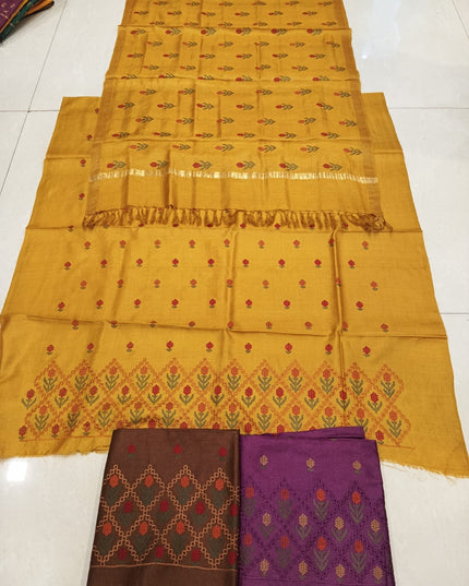 Pure Kosa Silk Embroidered Kurti & Dupatta Set | Premium Ethnic Dress Material