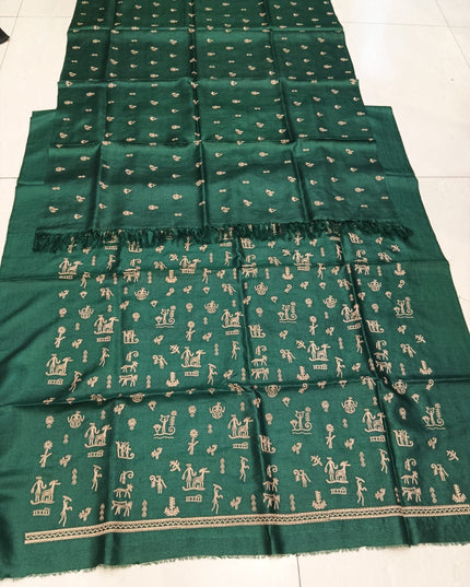 Pure Kosa Silk Embroidered Kurti & Dupatta Set | Premium Ethnic Dress Material