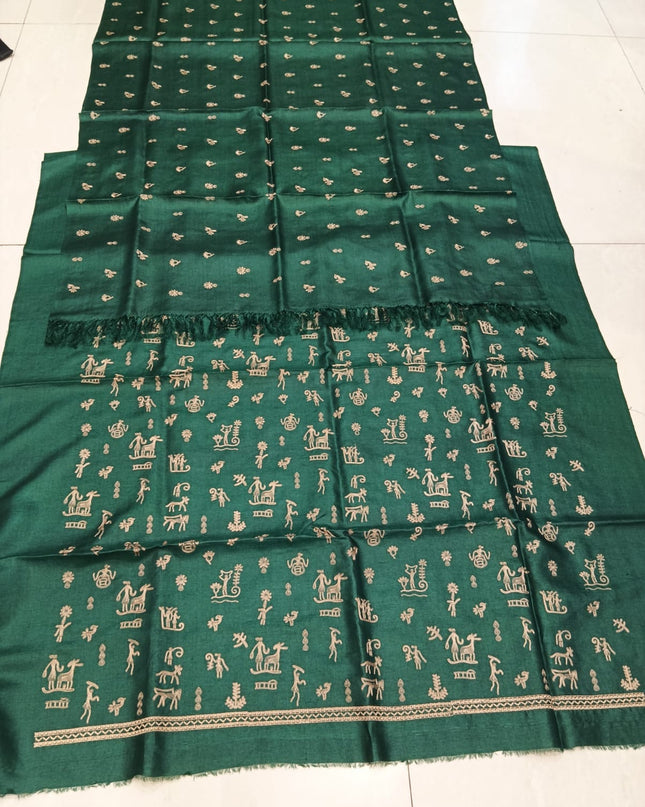 Pure Kosa Silk Embroidered Kurti & Dupatta Set | Premium Ethnic Dress Material