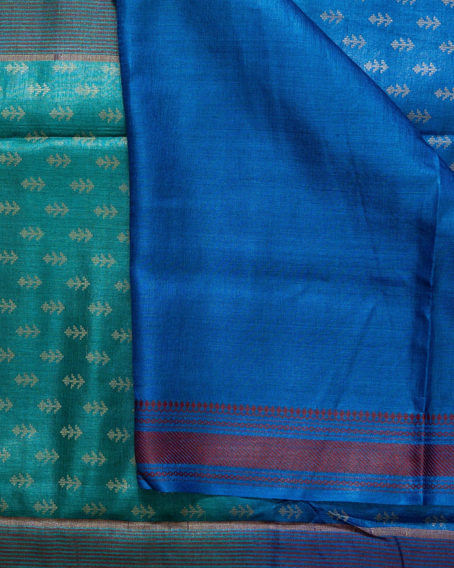 Double Shade Pure Kosa Silk Saree with Booti Print (Silk Mark Certified) - Kanishk Silk