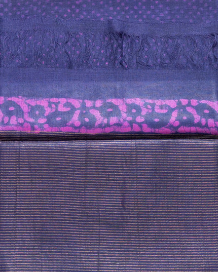 Natural Tie/Dye Purple Pure Kosa Silk Saree with Blouse (Silk Mark certified) - Kanishk Silk