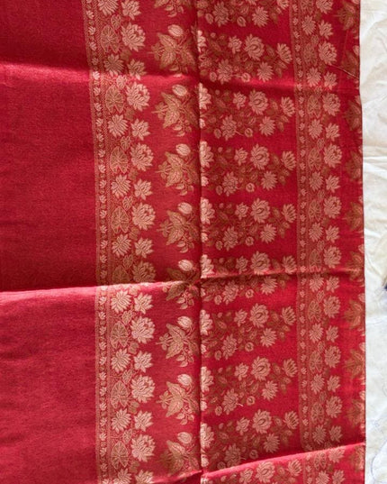 Royal Blue Pure Kosa Silk Saree with Plain Body & Woven Floral Silver Border with Blouse (Silk Mark Certified) - Kanishk Silk